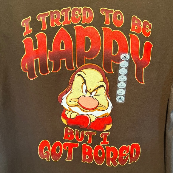 NWT Disney Grumpy Men’s  T-Shirt “I Tried to be Happy” Large - Picture 3 of 5